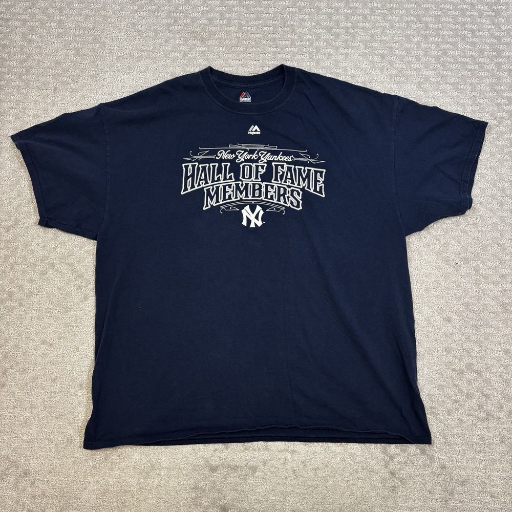 NY NEW YORK YANKEES Majestic HALL OF FAME MEMBERS‎ Blue T SHIRT XXL Babe Ruth